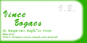 vince bogacs business card